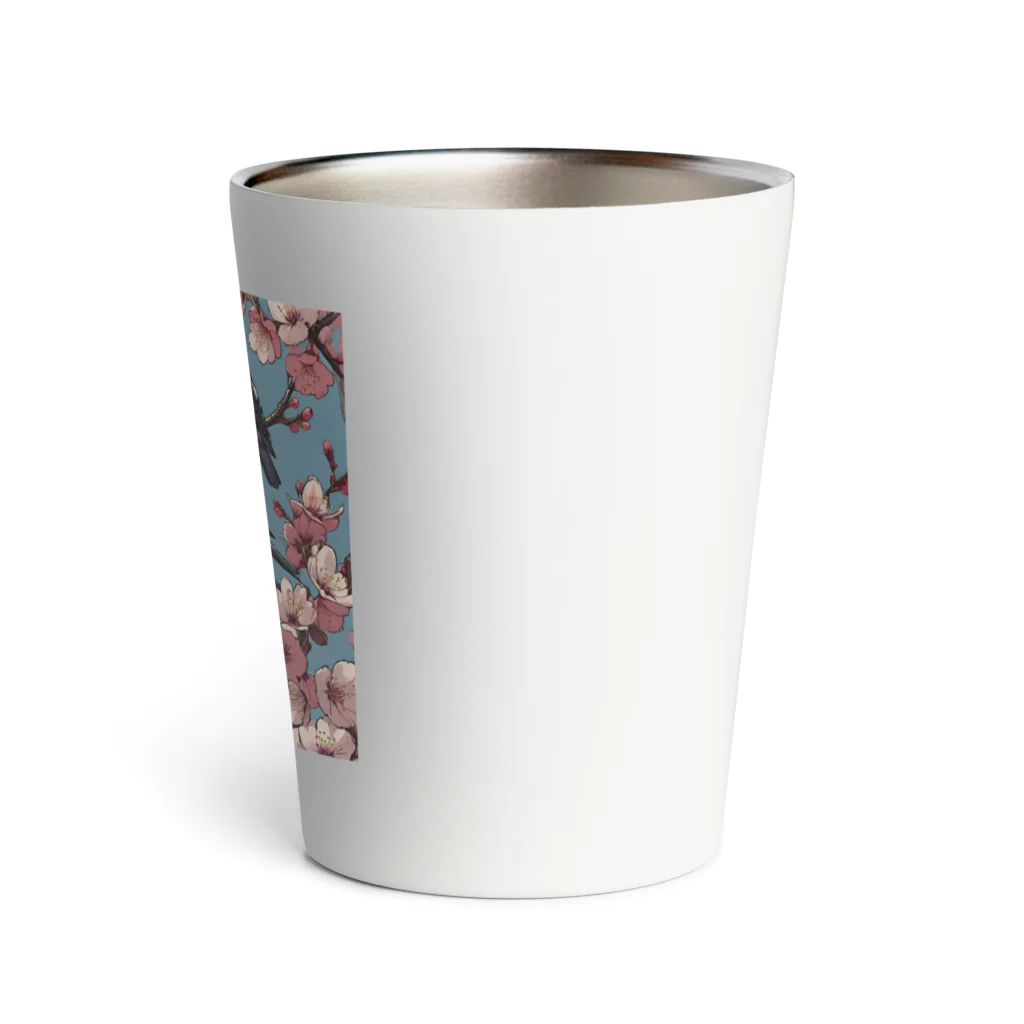 ウェブエンパイアの桜と雀（Cherry blossom & sparrow)  01 Thermo Tumbler