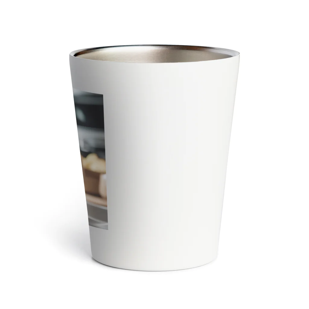 feliceのキッチンで飛び跳ねる猫 Thermo Tumbler