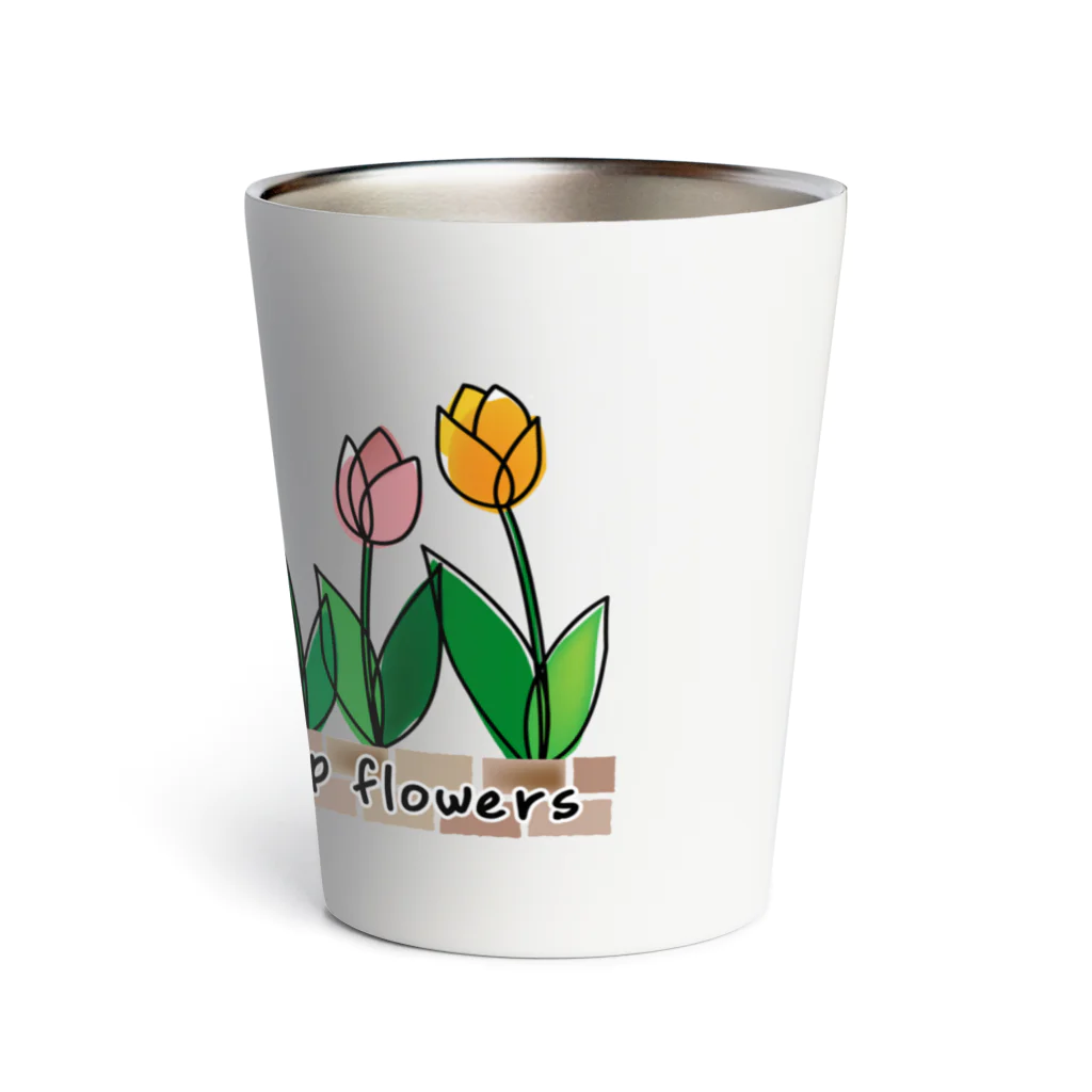 sari'sのThe blooming tulip flowers Thermo Tumbler