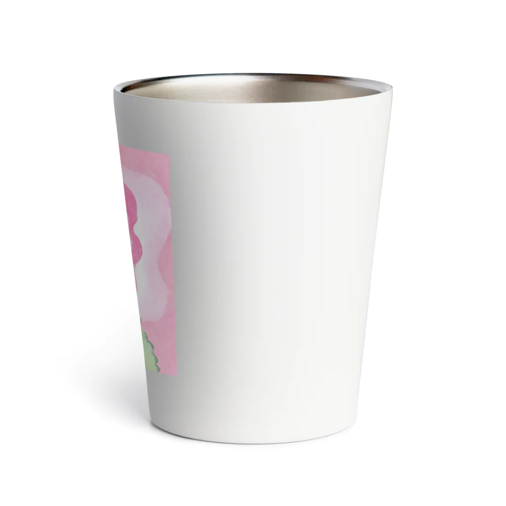 ピンク系水彩画のピンクのバラ Thermo Tumbler