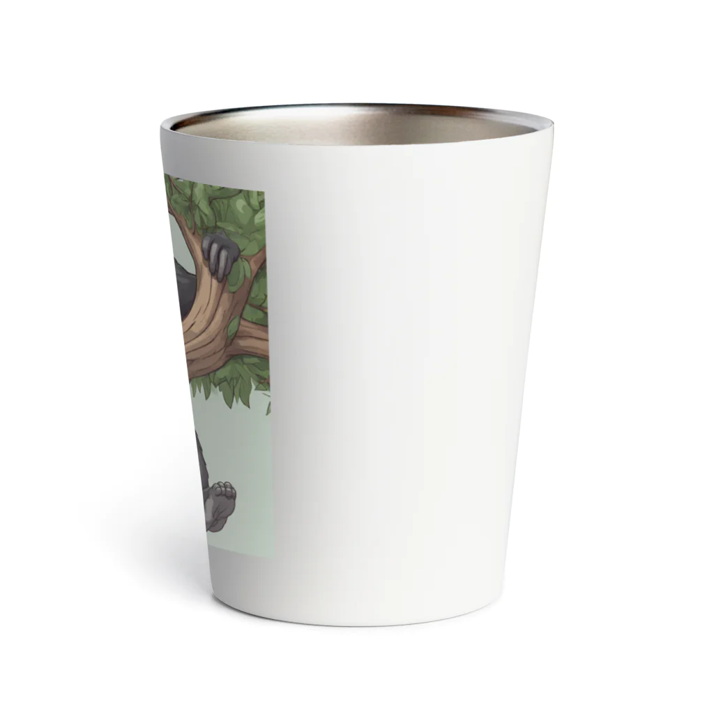 namuhatimanの木を登っているゴリラ Thermo Tumbler