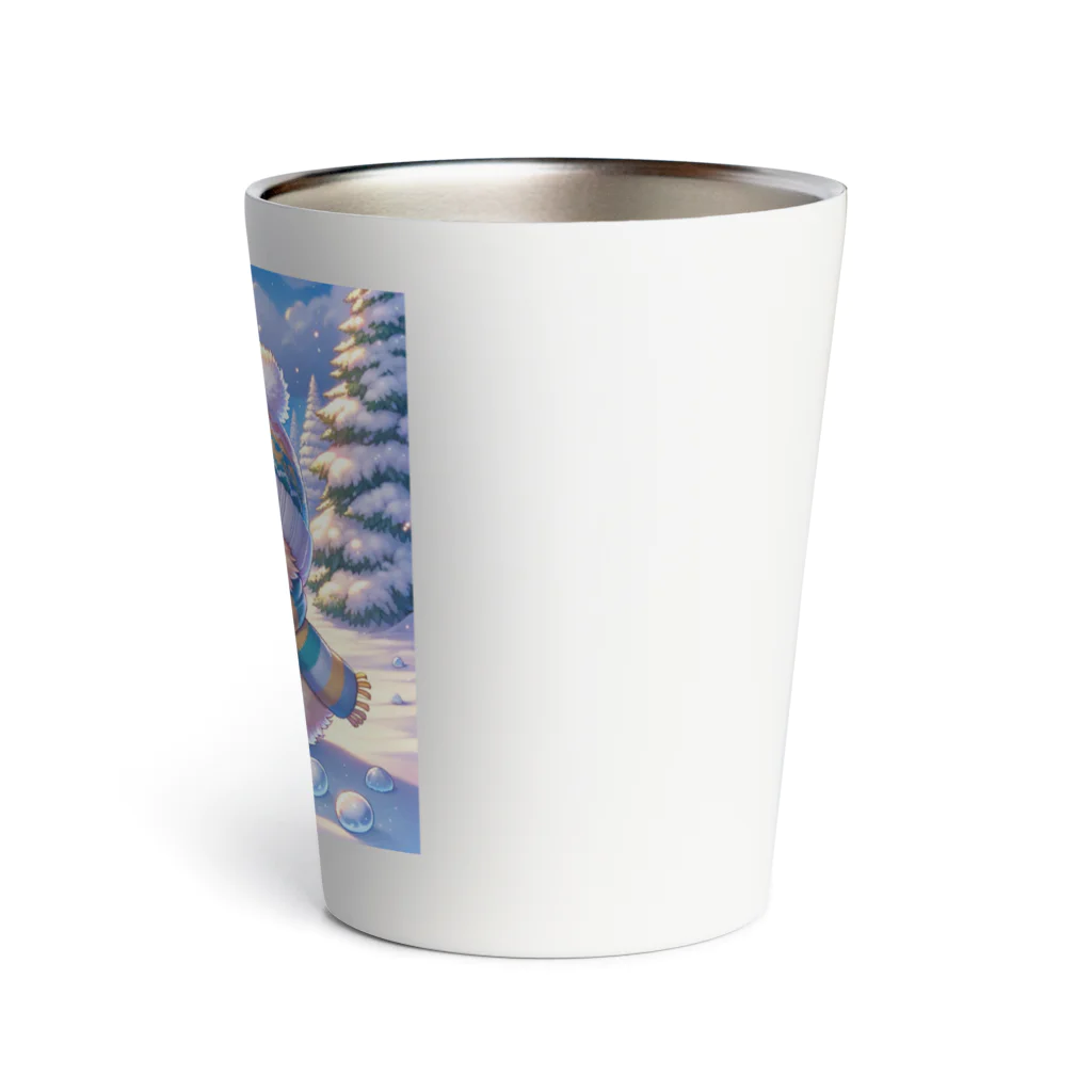 きっとカワイイ何でも図鑑の雪国のひよこ Thermo Tumbler