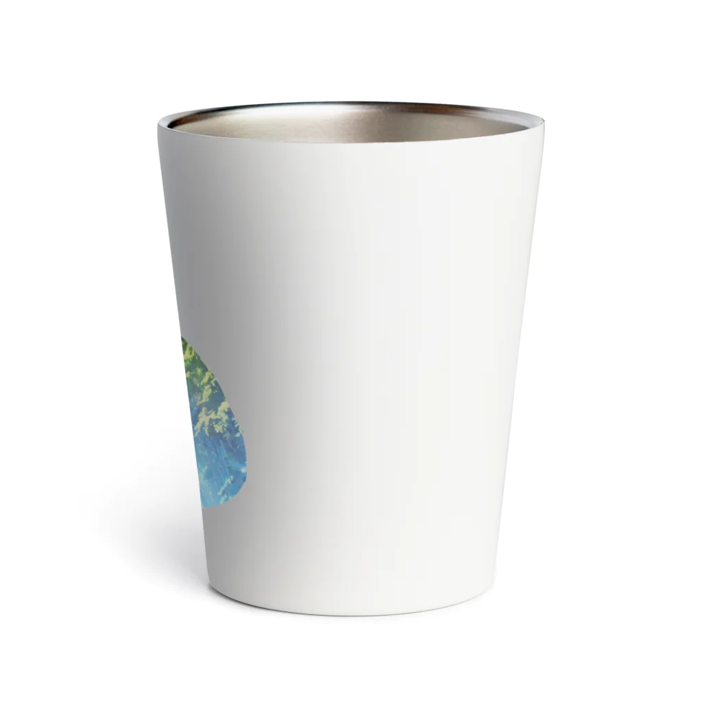 猫との風景の深い森と猫003 Thermo Tumbler