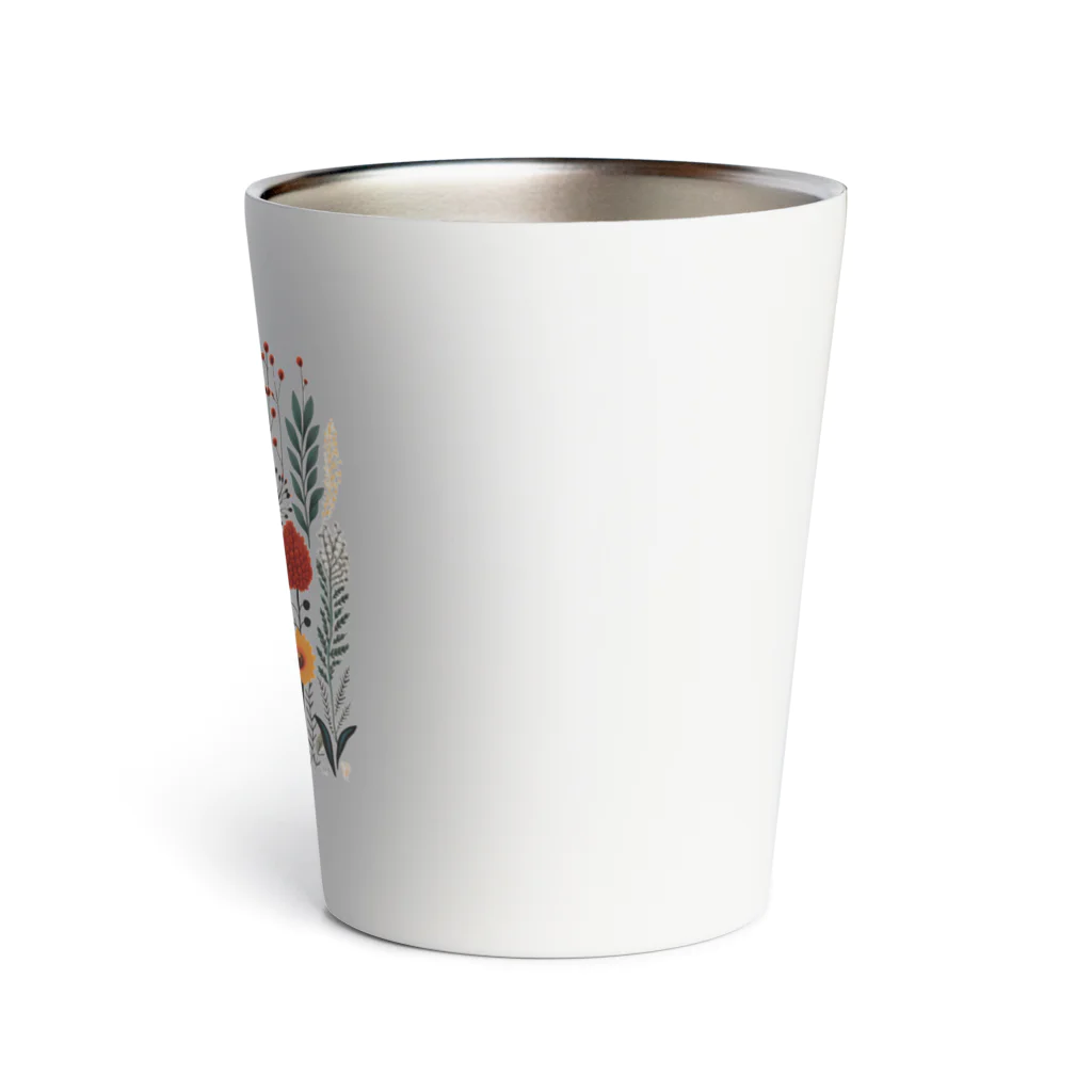 Grazing Wombatのヴィンテージなボヘミアンスタイルの花柄　Vintage Bohemian-style floral pattern Thermo Tumbler