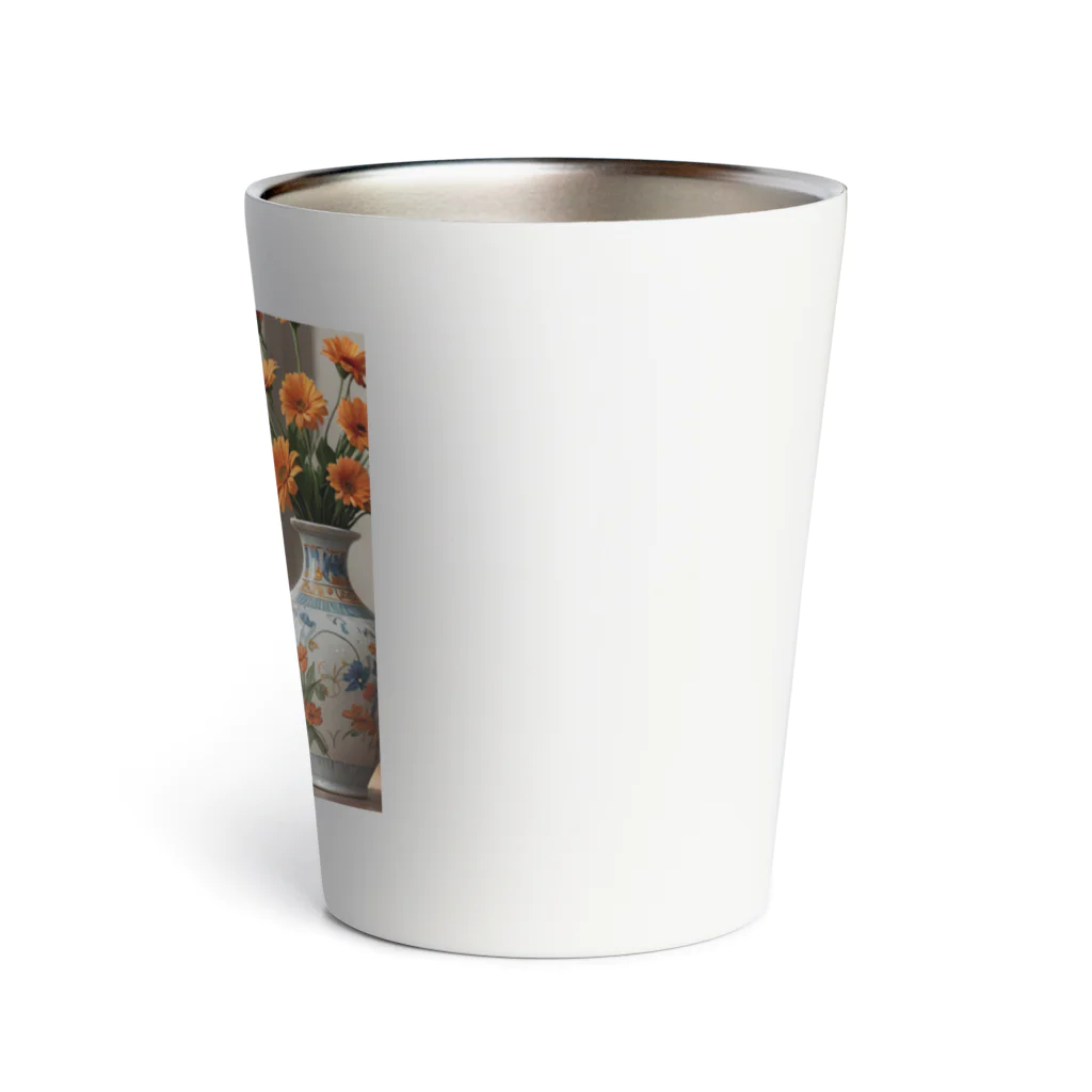 Ten117のアメショと花 Thermo Tumbler