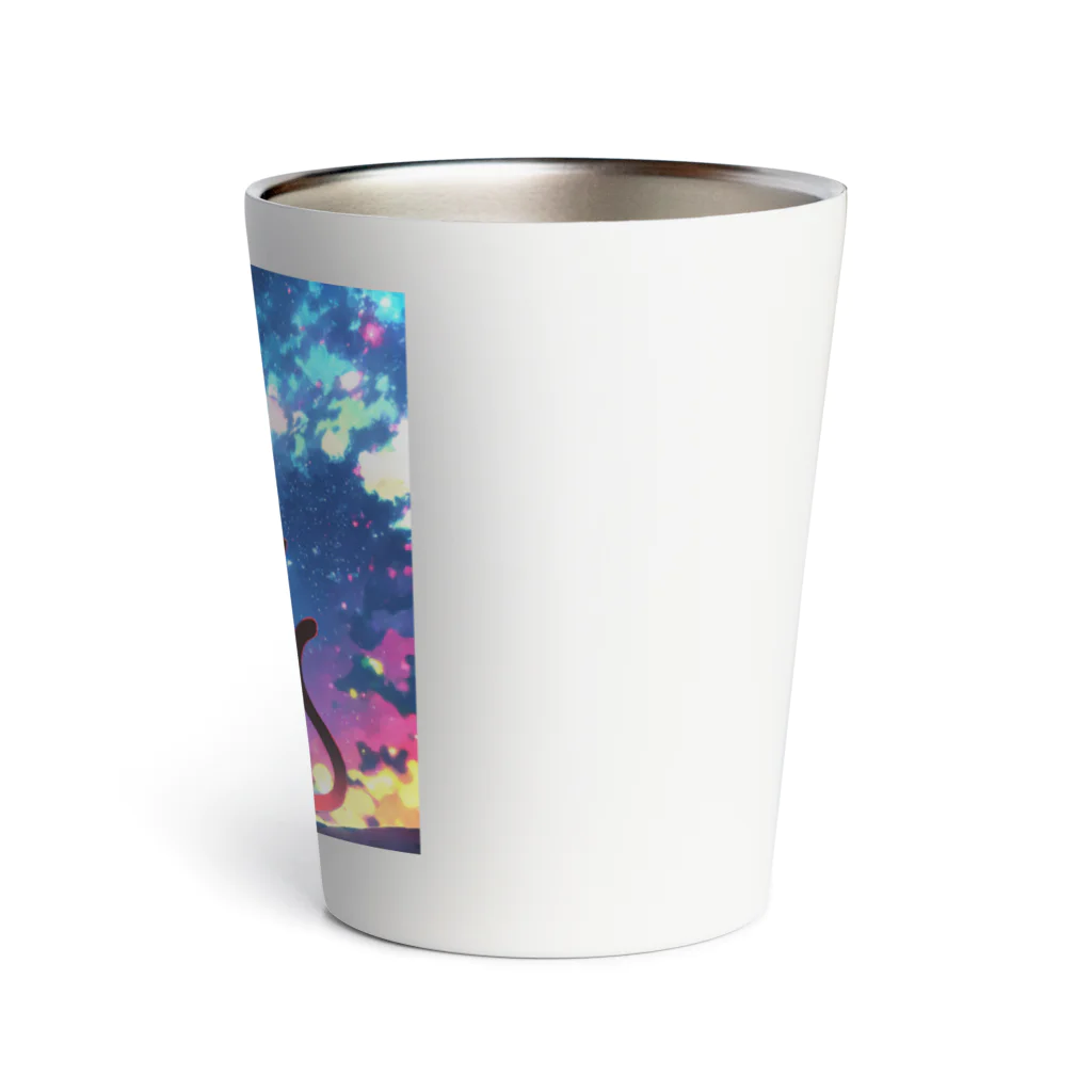 猫との風景の風景_星空と猫001 Thermo Tumbler