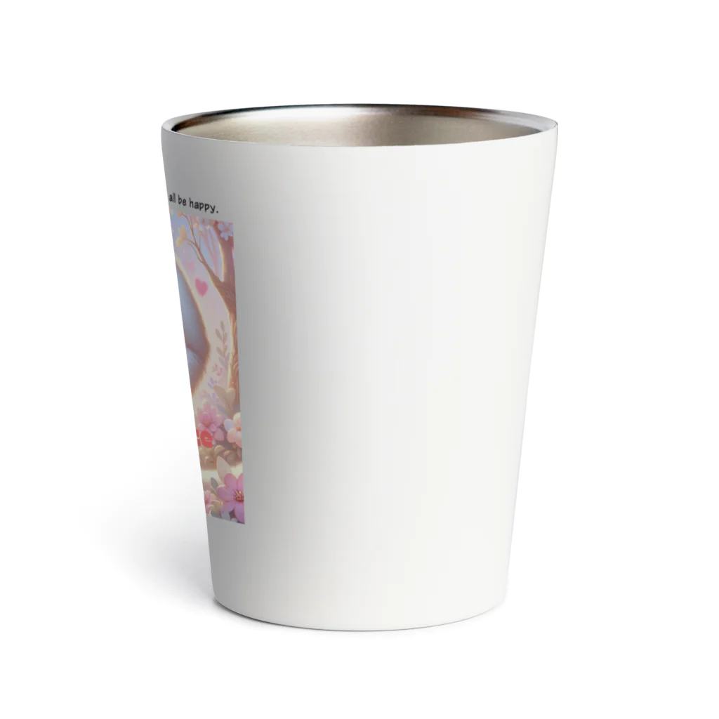 dreamy-designのLOVE&PEACE　シロテナガザルくん Thermo Tumbler