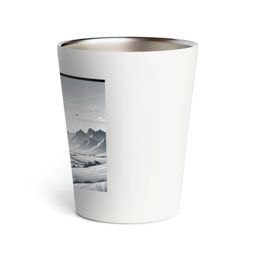 aICreationのモノクロの雪景色 Thermo Tumbler