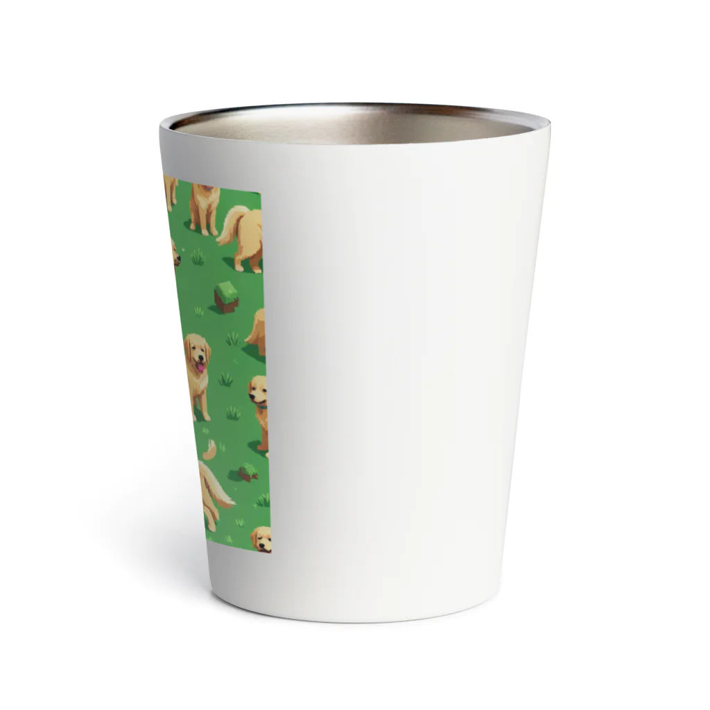 kinnirono-inuのドット絵　たくさんのゴールデンレトリバー２ Thermo Tumbler