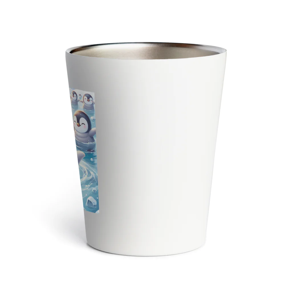 aoharu2005の笑顔で泳ぐペンギン Thermo Tumbler