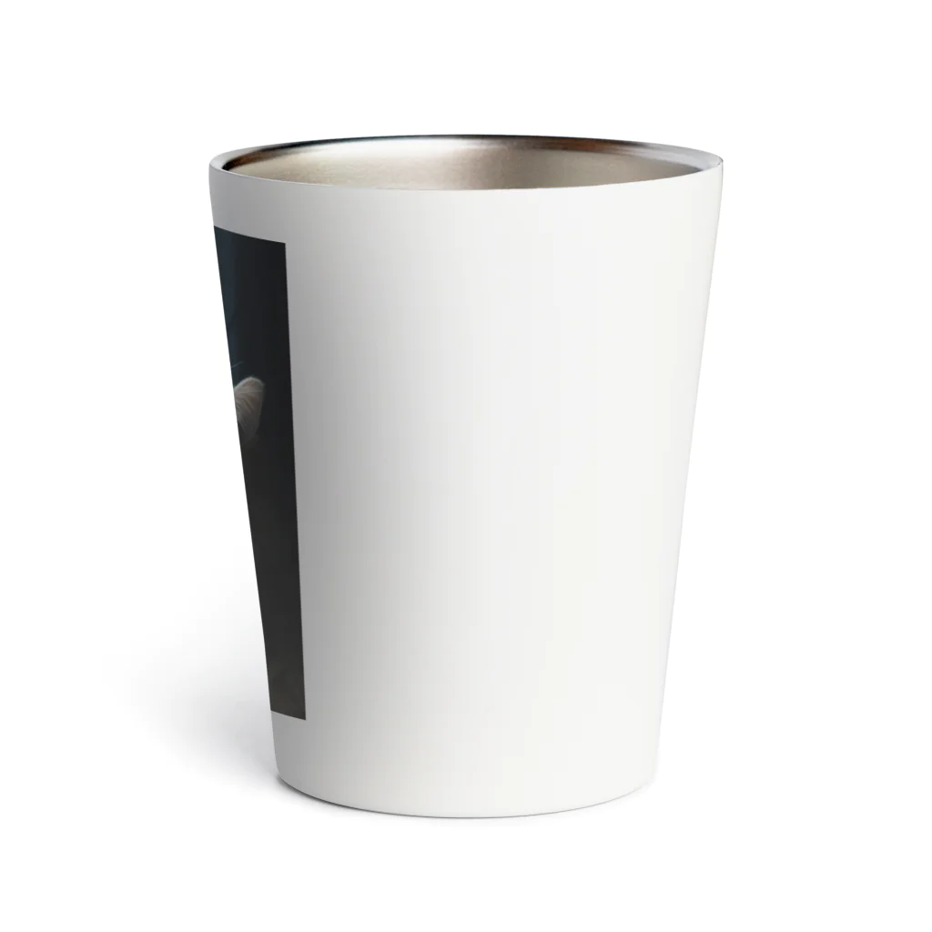 小白のちょこっとmofumofuの君の横顔 Thermo Tumbler