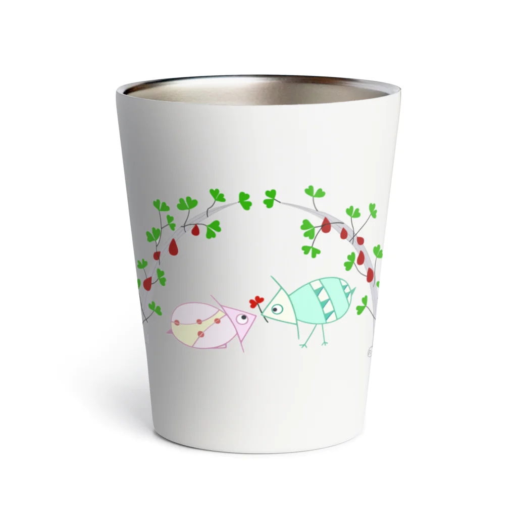 Keiko_Naoko-Art-Japanのパッチ―バード・ガゼボの下で - 2 Thermo Tumbler