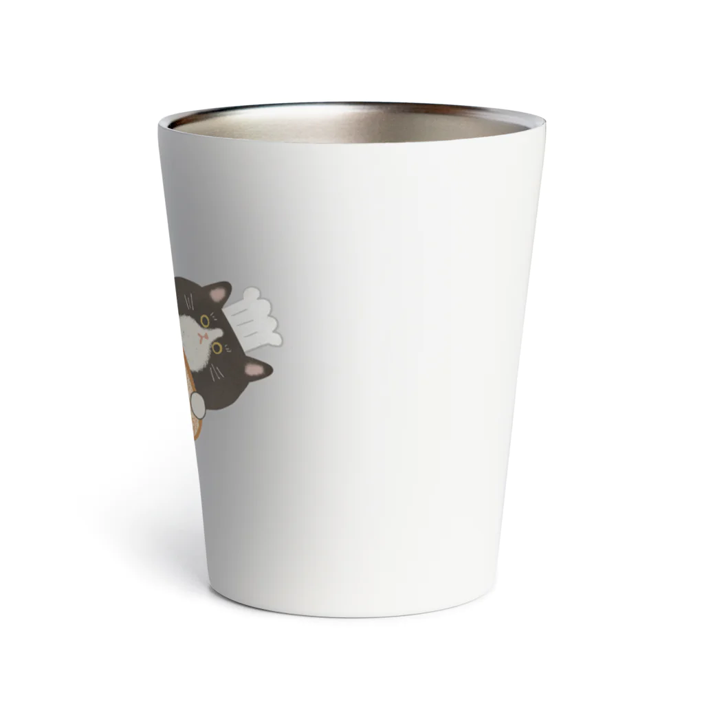 GOAT9 - ぼうし猫のイラストグッズ -のキミが作ったピザ Thermo Tumbler