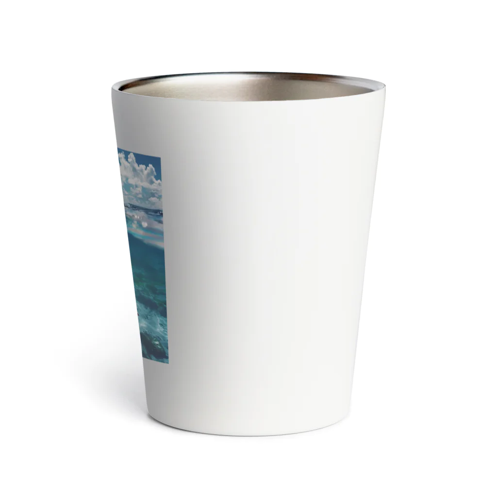 AQUAMETAVERSEのモルジブの大海原で人魚が泳いでいますsanae2074 Thermo Tumbler