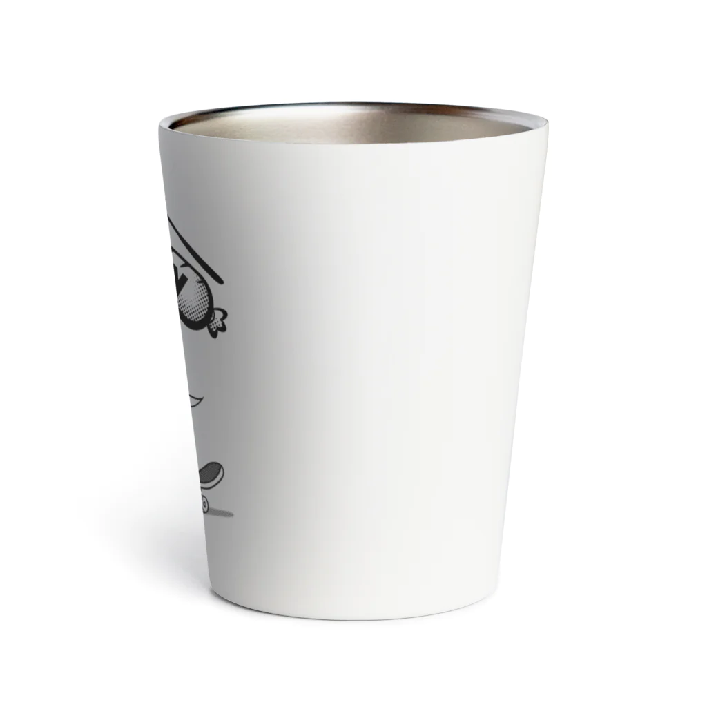 nidan-illustrationのhappy dog -ENJOY- (black ink) Thermo Tumbler