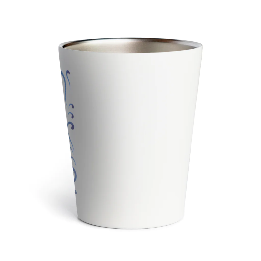 ツバメ堂のアマビエ様と波・青 Thermo Tumbler