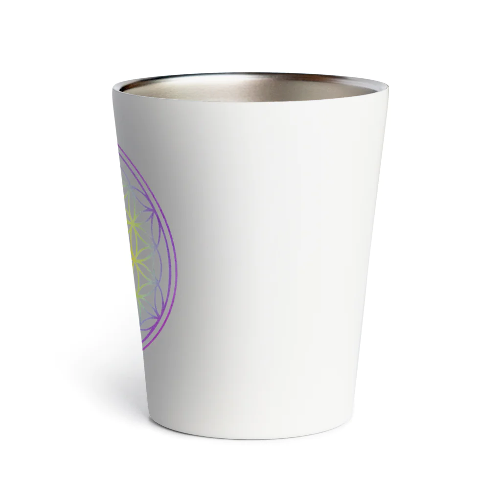  Pastel Design Art 天使のお部屋のフラワーオブライフ虹 Thermo Tumbler