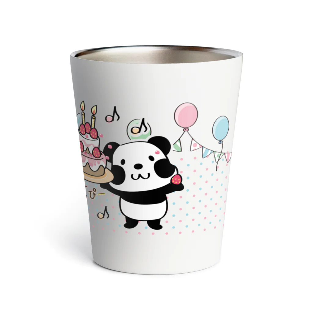 イラスト MONYAAT のズレぱんだちゃんのはっぴーグラス_kyu13 Thermo Tumbler