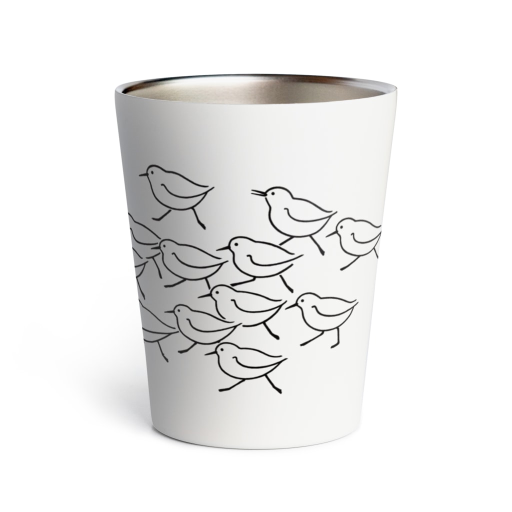 piro piro piccoloのミユビシギ19＋ハマシギ1　black Thermo Tumbler