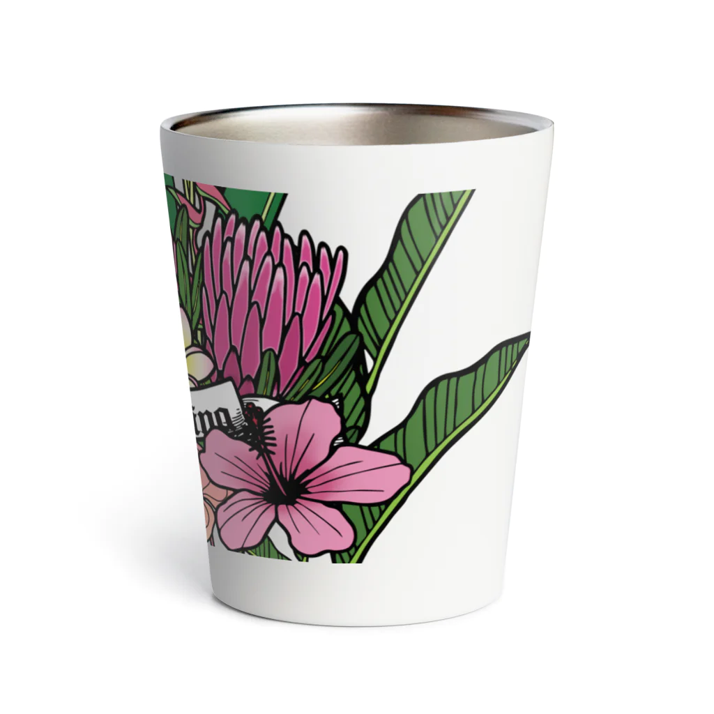 MĀLAMA Art & DesignのPink Flowers Thermo Tumbler