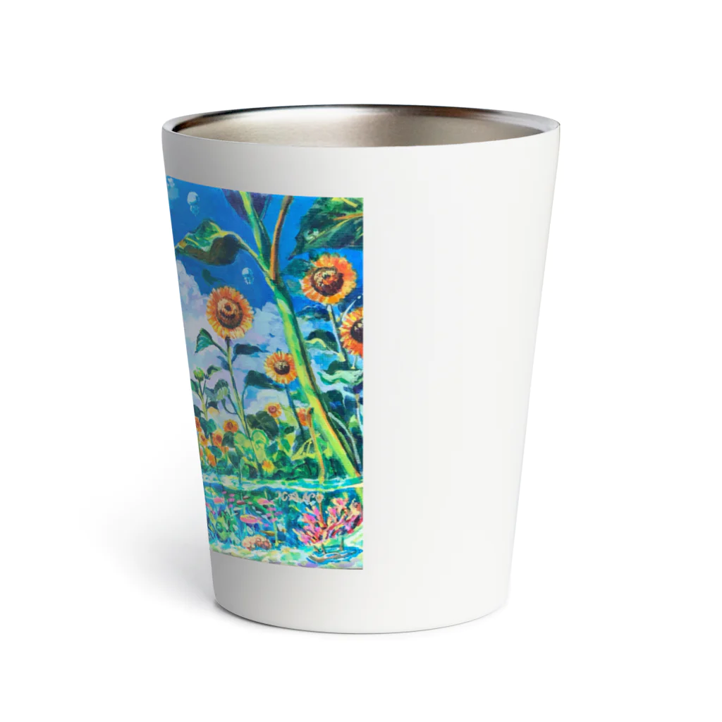 🌿Art shop Kano🌿のSea of a sunflower Thermo Tumbler