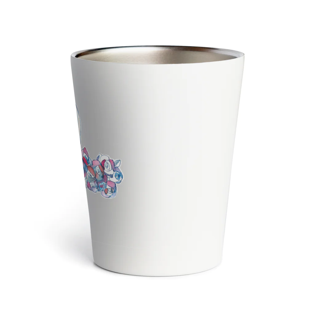 夜間 夢戸の青い花と青年 Thermo Tumbler