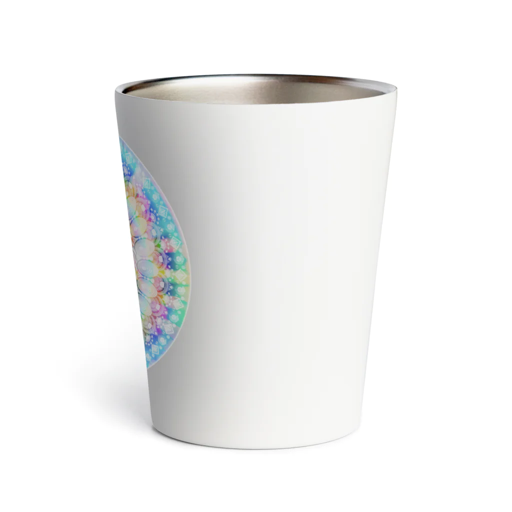 太陽の光降りそそぐ庭の星の花かんむり Thermo Tumbler