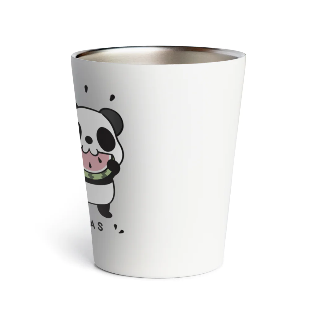 イラスト MONYAAT のTWIN PANDAS 一緒のスイカ Thermo Tumbler