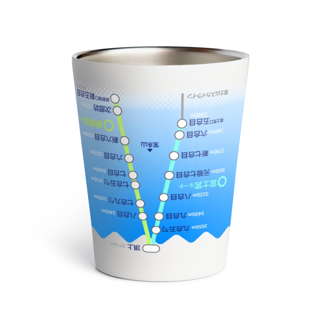 アルバトロスデザインの逆さま富士山（登山道付き） Thermo Tumbler