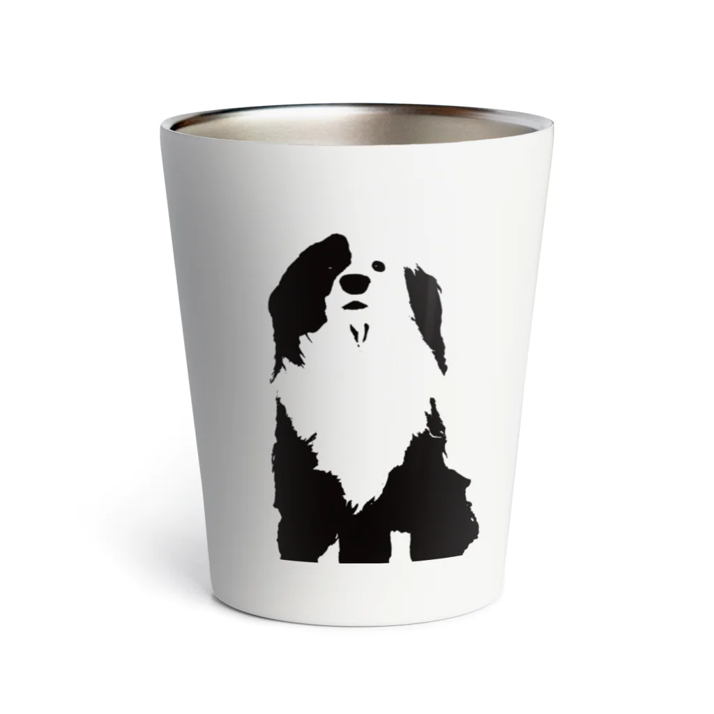 あるじ屋の巻き尾の片パンダ犬 Thermo Tumbler