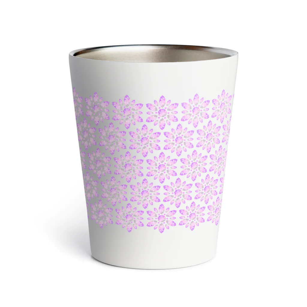 あわじテキスタイルの宝石のお花のタンブラー アメシスト Thermo Tumbler