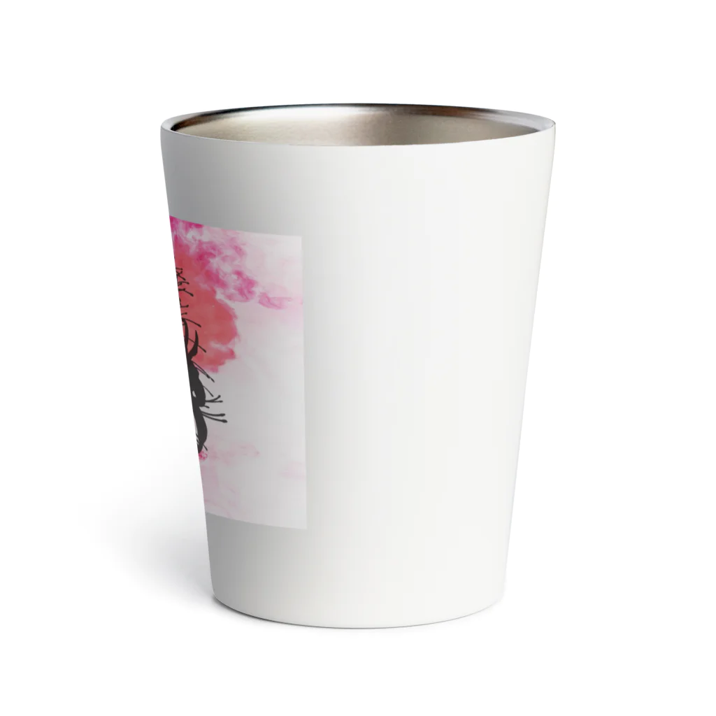 紅空月(kouzuki)designの金魚花_pink Thermo Tumbler