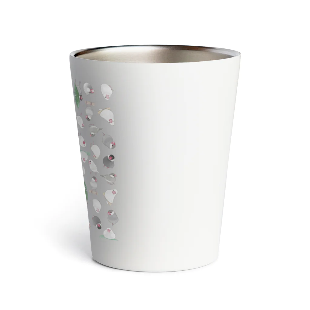まめるりはことりのたっぷり文鳥ちゃん【まめるりはことり】 Thermo Tumbler