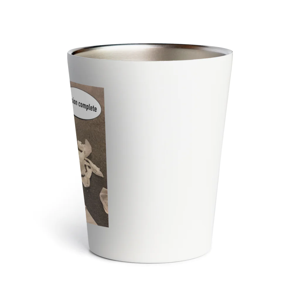 猫カフェ ぶぅたんグッズショップの渋い仕事をするララくん Thermo Tumbler