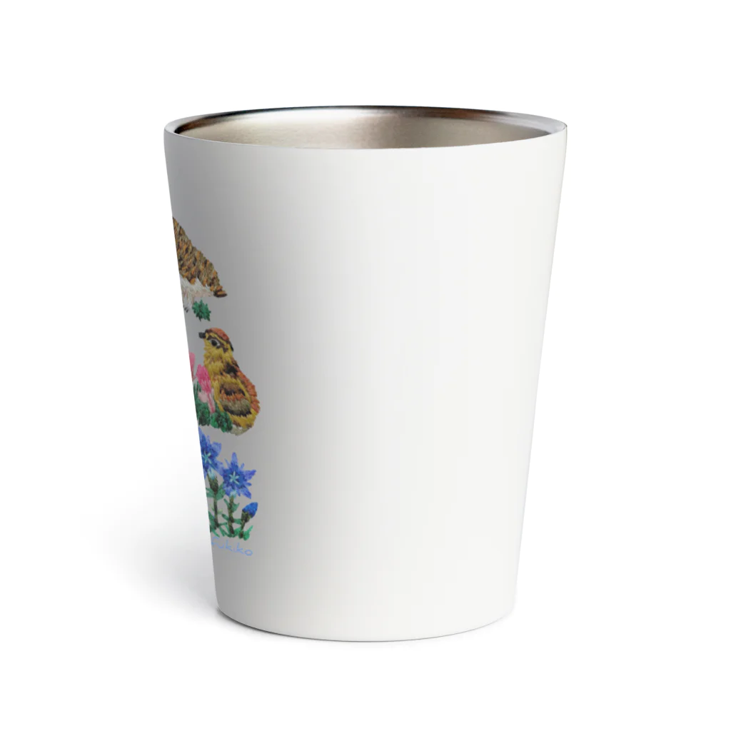 kazefukikoの雷鳥と高山植物たち Thermo Tumbler