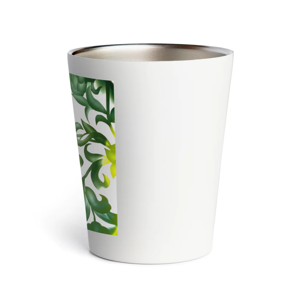 glass.saoriのgreen flowers 緑の花唐草 Thermo Tumbler