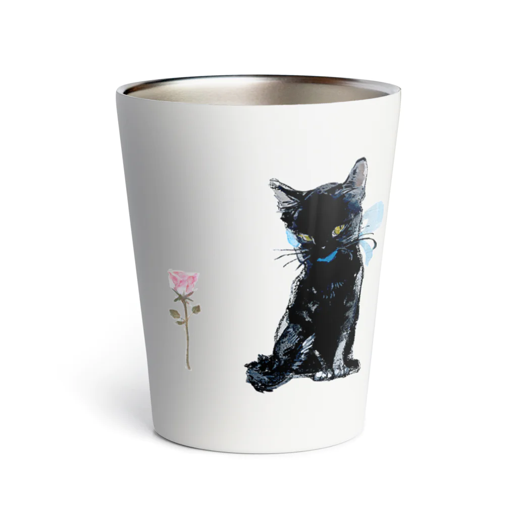 eri@gizelleheartのねこと薔薇 Thermo Tumbler