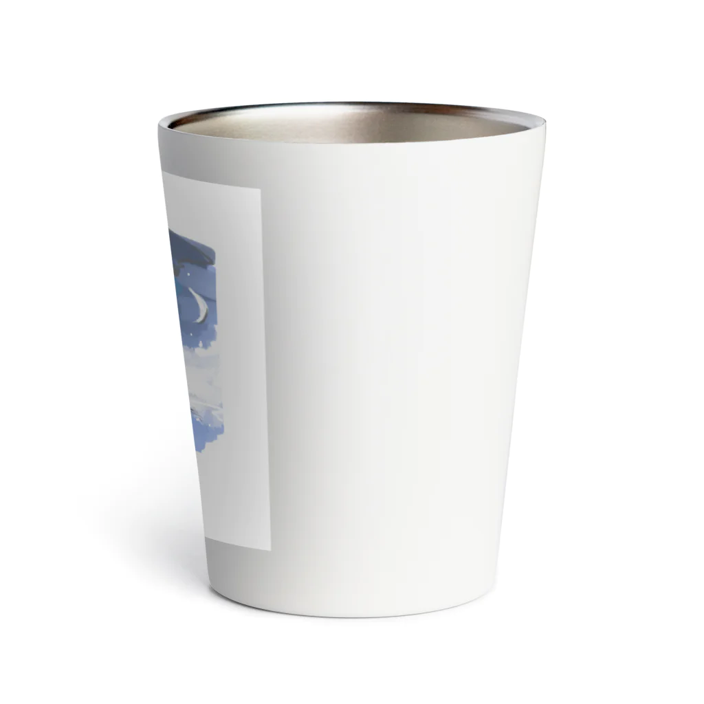 【シマエナガグッズ】ちくわファクトリーの夜空　ふわふわ Thermo Tumbler