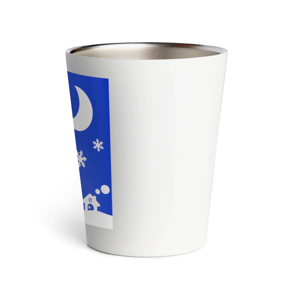 bantone の大きな木と月が浮かぶかわいい雪景色 Thermo Tumbler