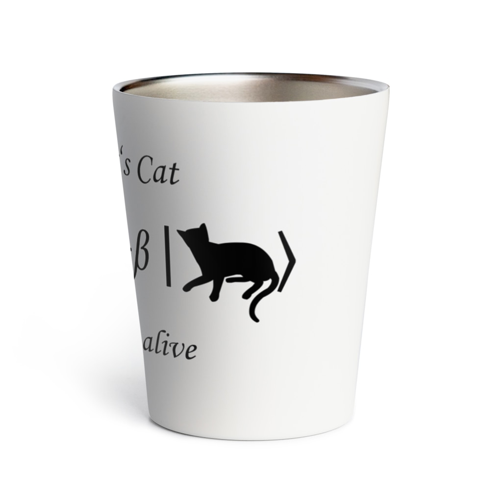 Silvervine Psychedeliqueのシュレーディンガーの猫（黒字） Thermo Tumbler