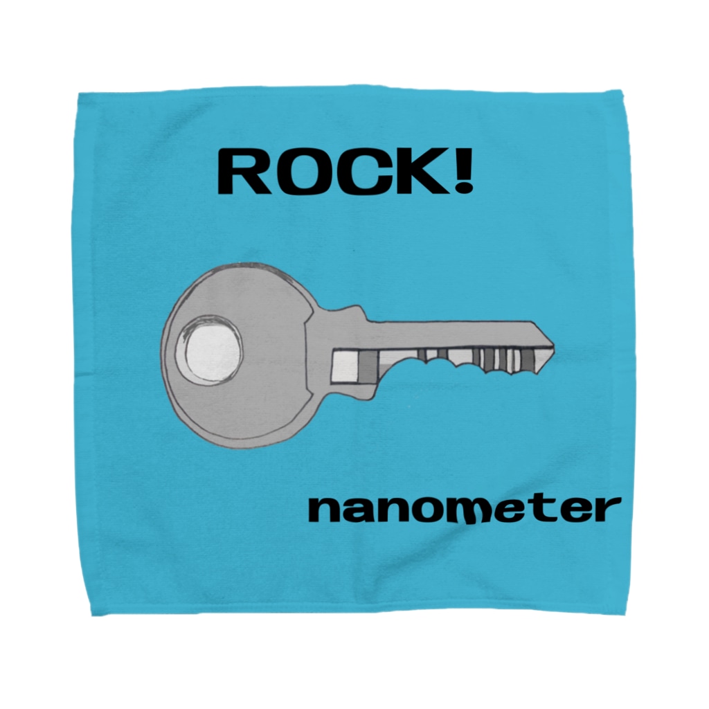 nanometerのnanometer"ROCK!"タオルハンカチL(ブルーグレー） Towel Handkerchief