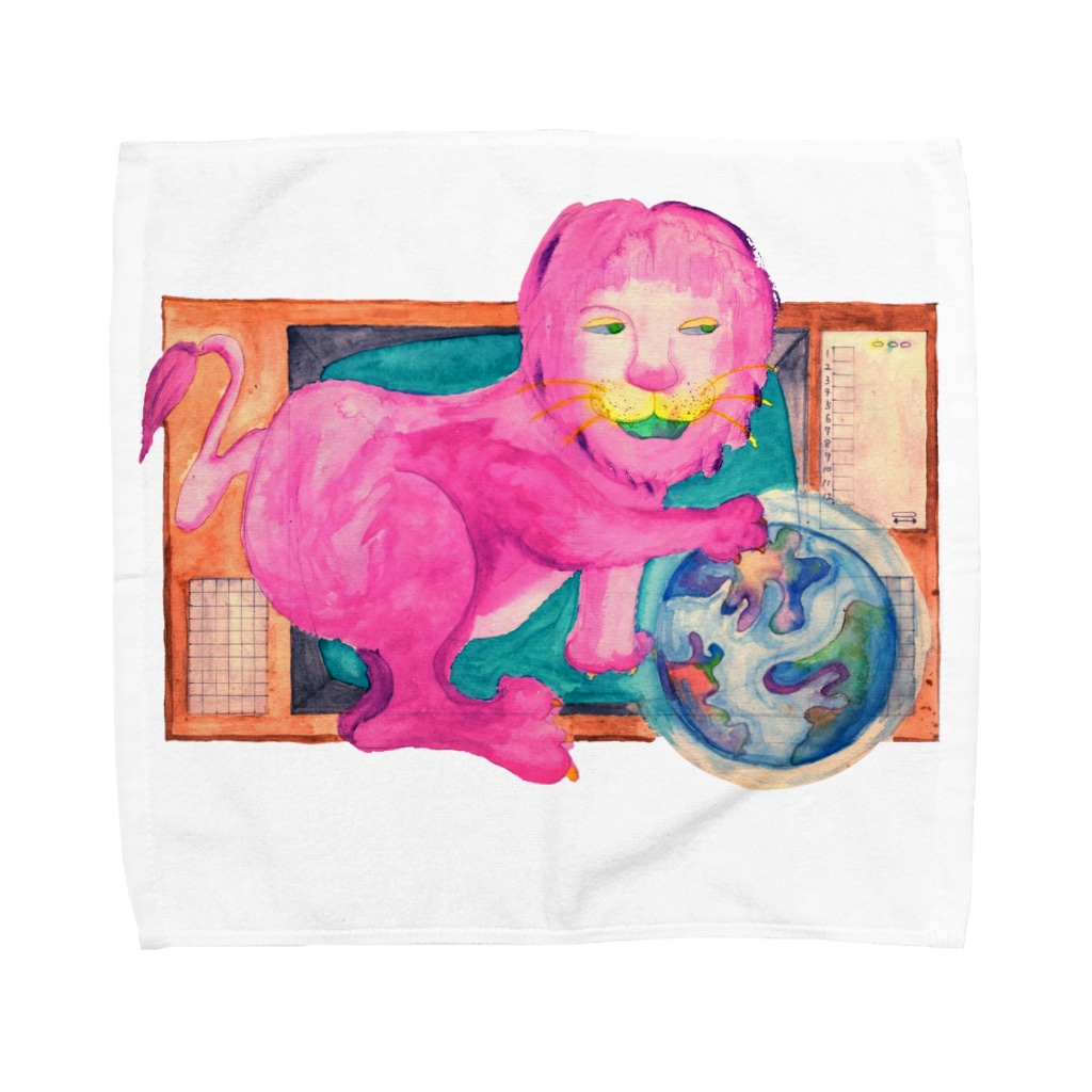 沢ちゃん♪のピンクのライオン Towel Handkerchief
