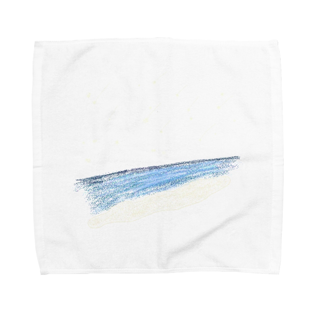 Wakameleonのビーチと星 Towel Handkerchief
