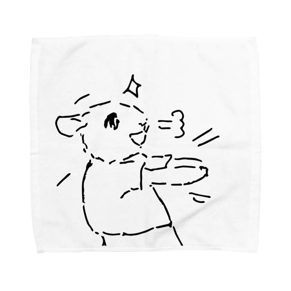 AngelRabbitsのうさぎむすこ（黒４） Towel Handkerchief