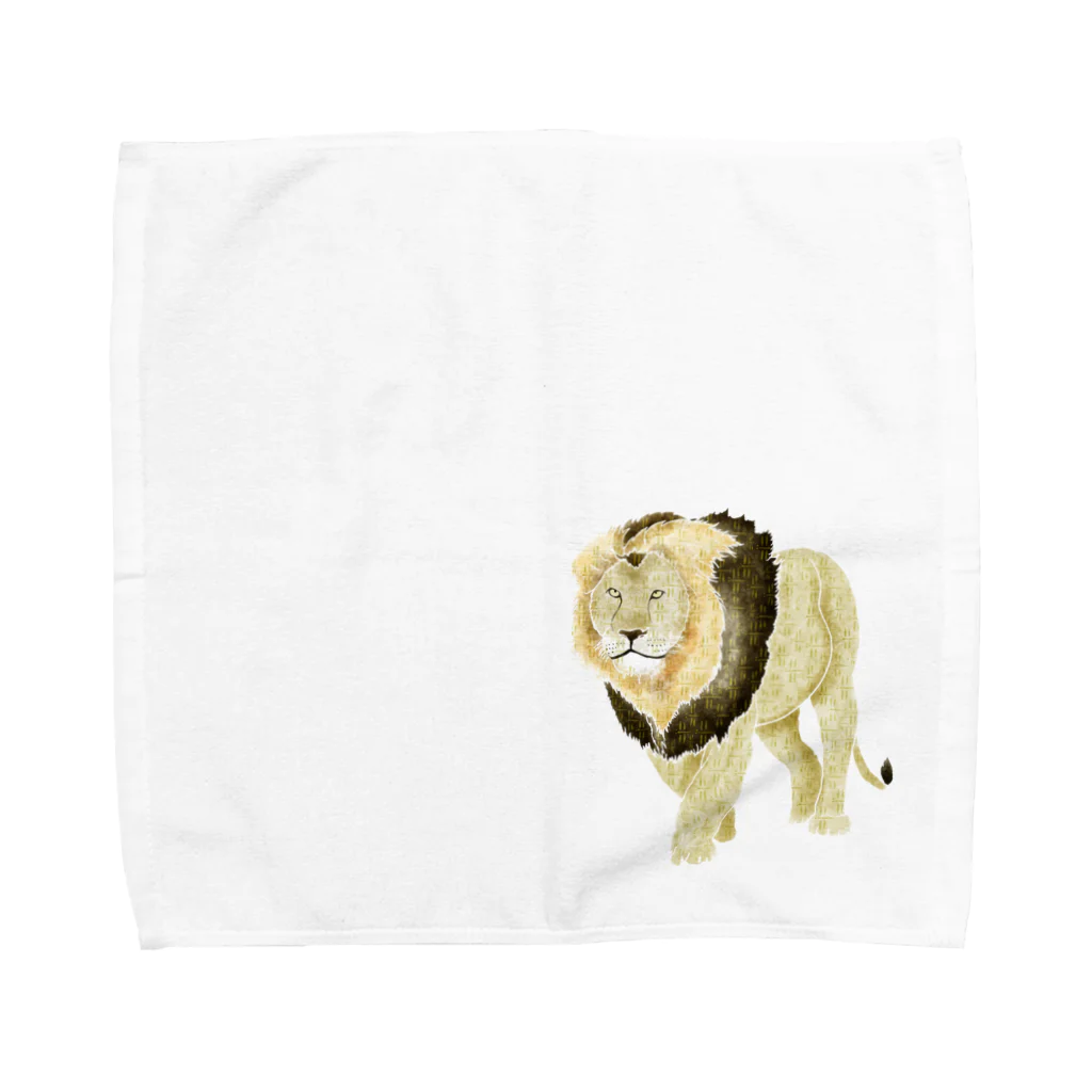 文様動物園 Pattern Zoo Museum shopのかちむし × ライオン Towel Handkerchief