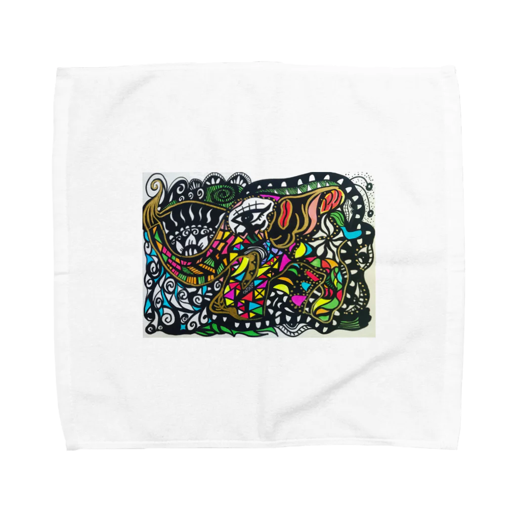 POP.FARMのゾウの散歩 Towel Handkerchief