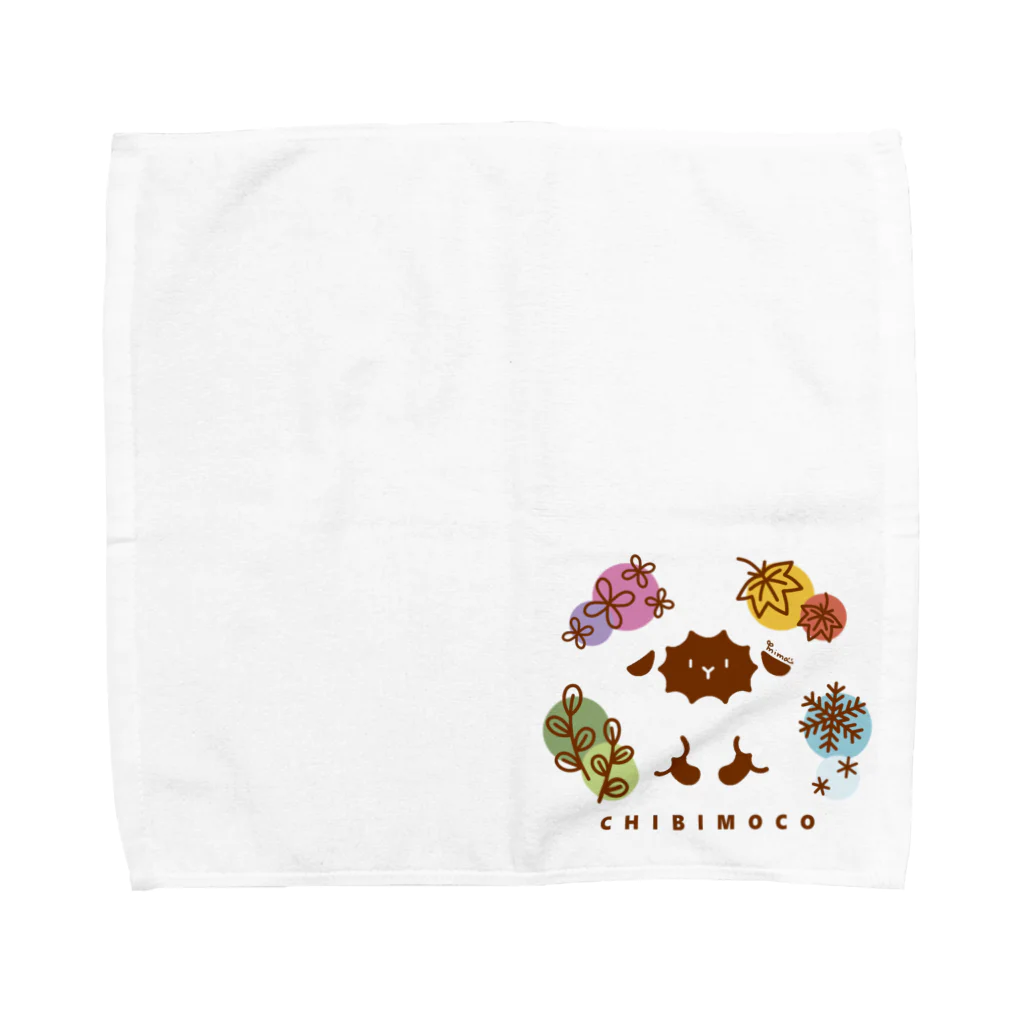 Nari's Farm(ナリズファーム)ひつじと桃のちびもこさんと四季(カラー) Towel Handkerchief