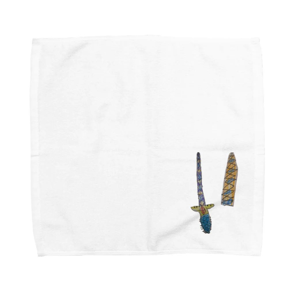 もちもちっこの小学生が考える強い剣と鞘 Towel Handkerchief