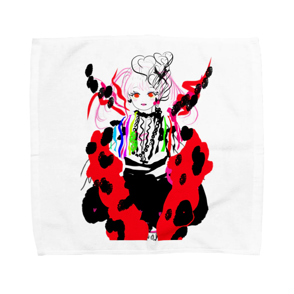 mikyacraft MIKA💓🌟赤い心臓のみかちゃんダークネス Towel Handkerchief