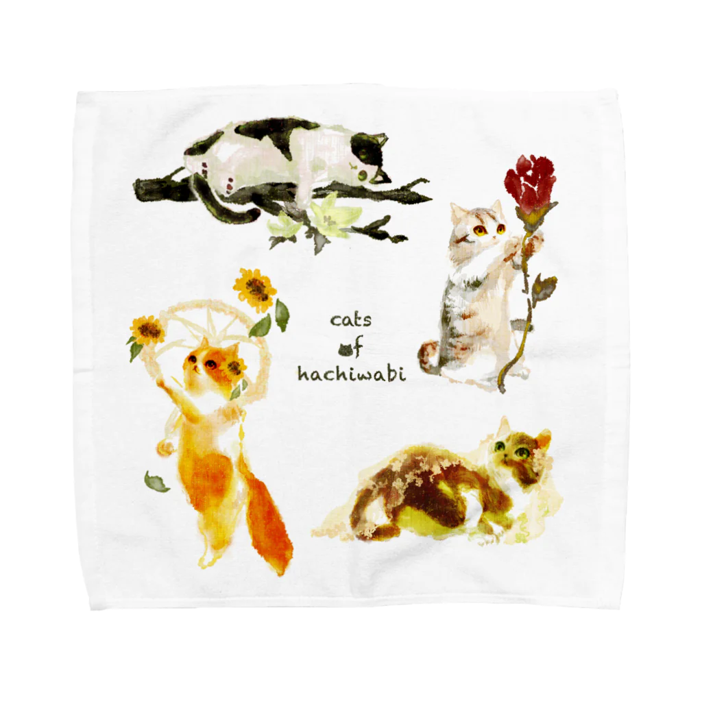 cats of hachiwabi🌱の037はちわびねこグッズ Towel Handkerchief